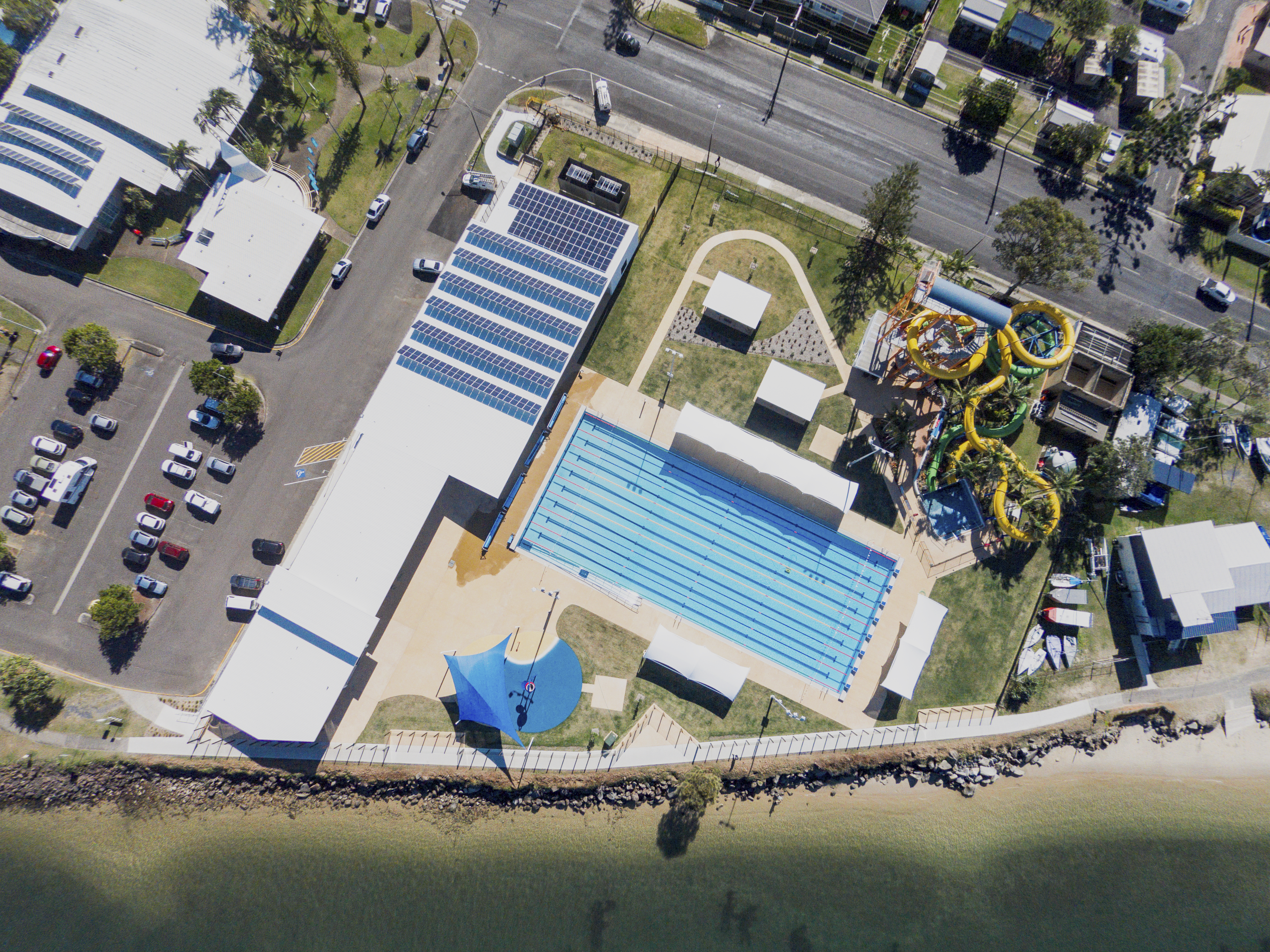 Aerial view of Ballina public pool