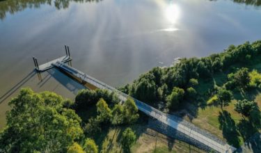 Newly designed and constructed Riverhills Public Pontoon on the Brisbane River